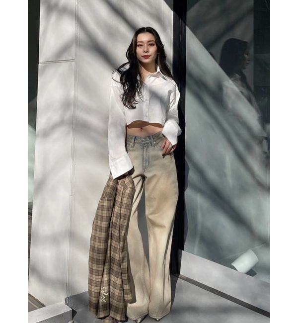 EVRIS「BASICクロップドカラーシャツ」|シャツ・ブラウス|