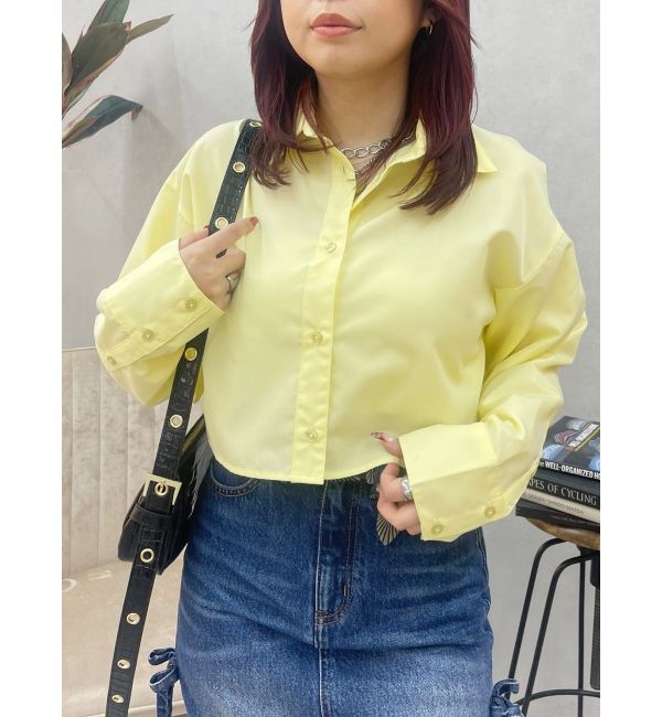 EVRIS「BASICクロップドカラーシャツ」|シャツ・ブラウス|イエロー