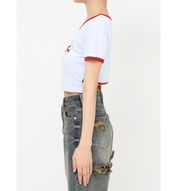 EVRIS「FLOWERストラップクロップドＴシャツ」|Tシャツ・カットソー|