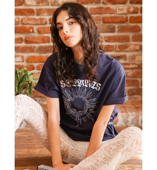 EVRIS「フロントSUNNY BIG Tシャツ」|Tシャツ・カットソー|ネイビー