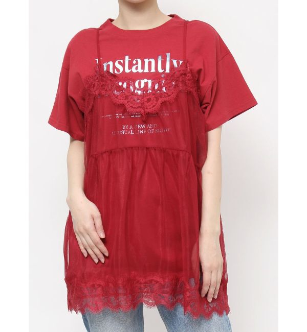 jouetie「ランジェリーレイヤードチュニックTシャツ」|Tシャツ・カットソー|