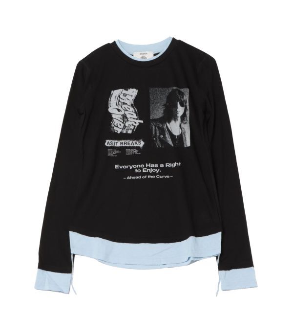 jouetie「グランジカラーレイヤードロンT」|Tシャツ・カットソー|ブラック