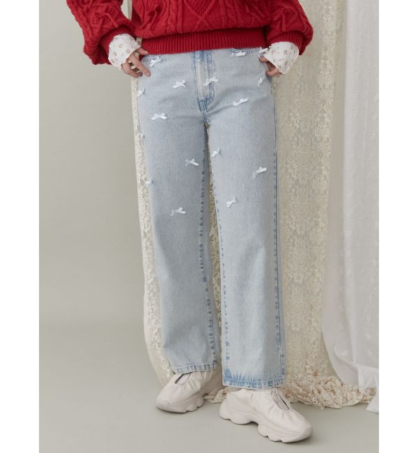 merry jenny「petit ribbonデニムパンツ」|デニム|