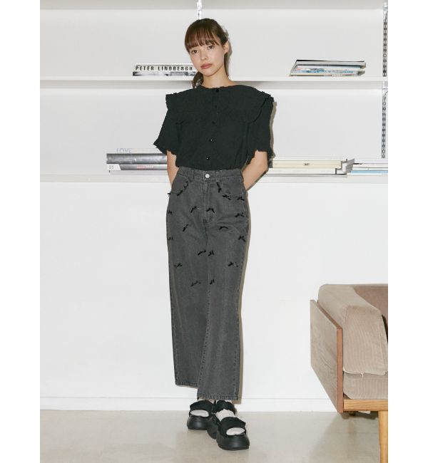 merry jenny「petit ribbonデニムパンツ」|デニム|