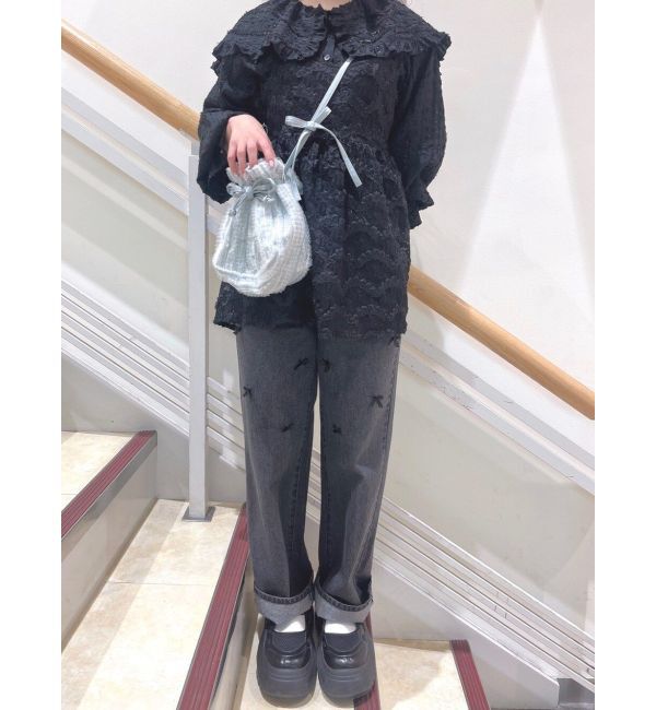 merry jenny「petit ribbonデニムパンツ」|デニム|