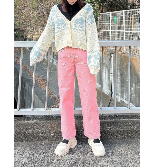 merry jenny「petit ribbonデニムパンツ」|デニム|