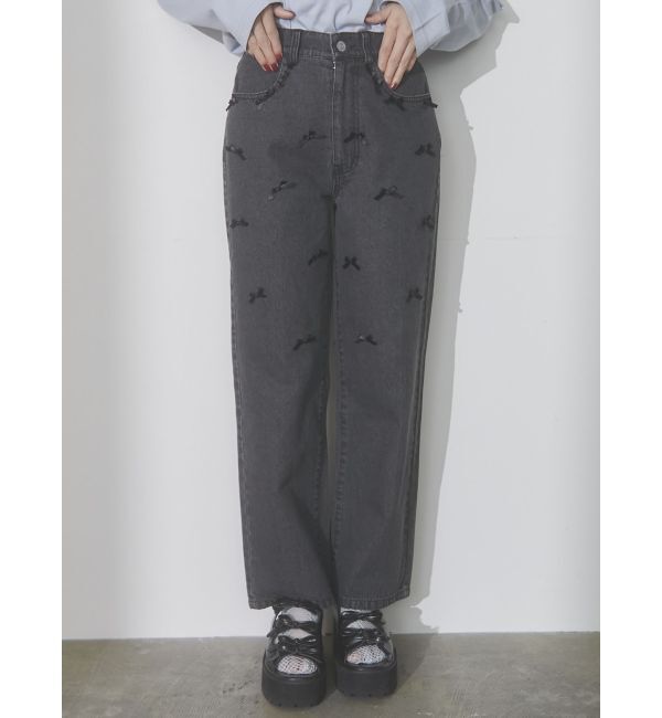 merry jenny「petit ribbonデニムパンツ」|デニム|