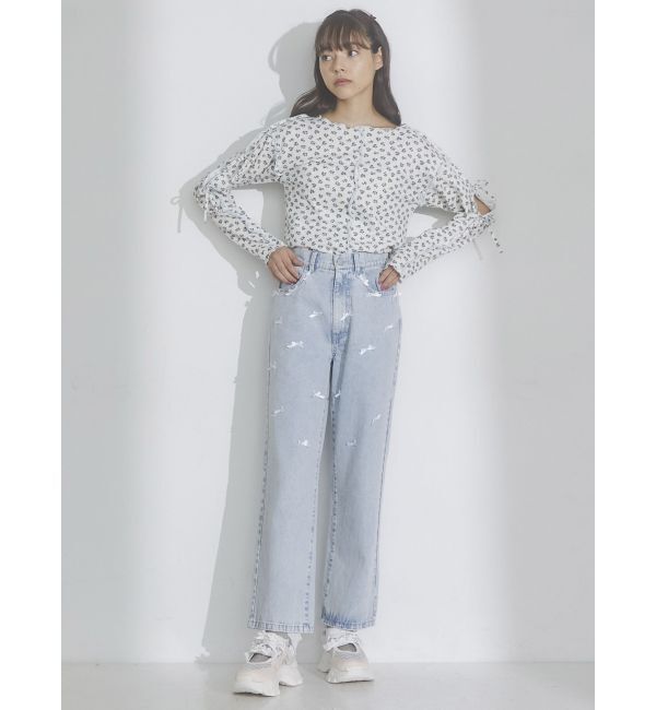 merry jenny「petit ribbonデニムパンツ」|デニム|