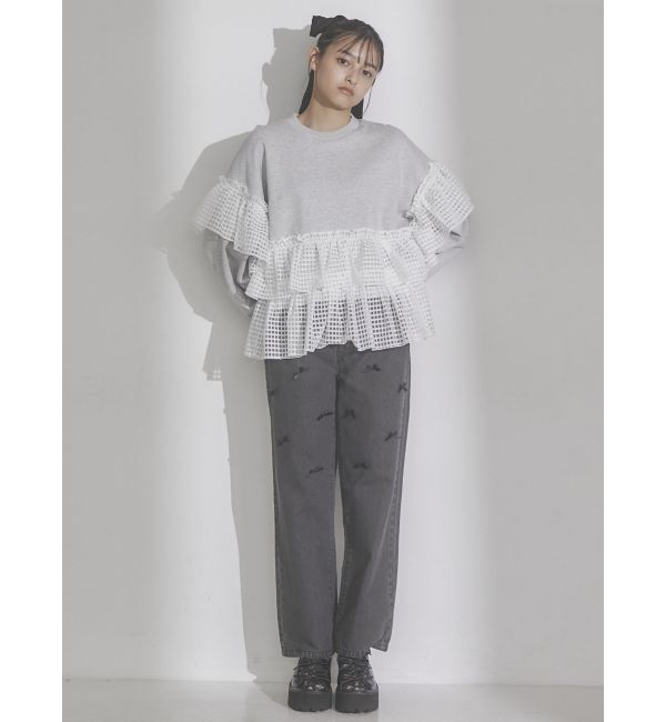 merry jenny「petit ribbonデニムパンツ」|デニム|