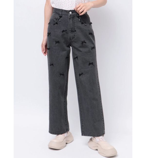 merry jenny「petit ribbonデニムパンツ」|その他|ブラック