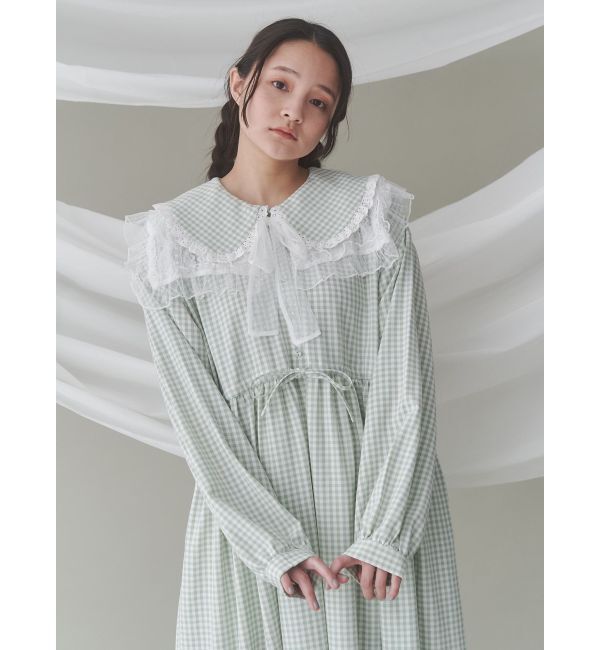 merry jenny「ギンガムチェックフリルワンピース」|ワンピース|