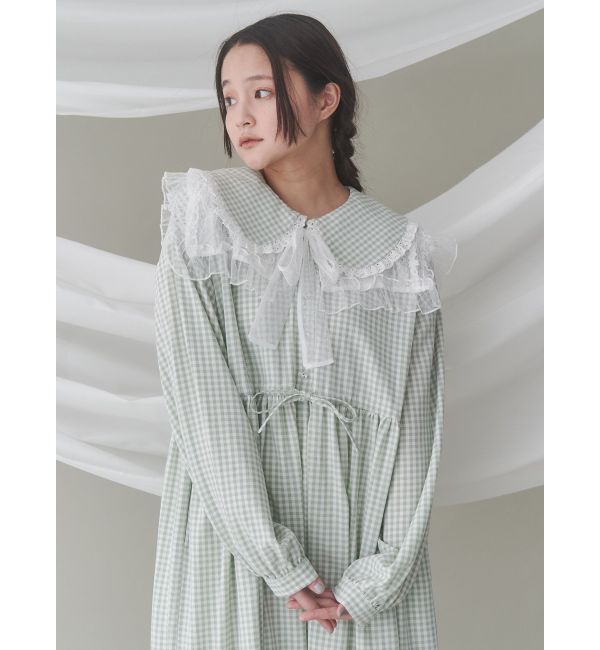 merry jenny「ギンガムチェックフリルワンピース」|ワンピース|