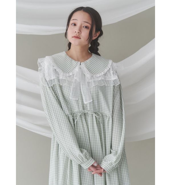 merry jenny「ギンガムチェックフリルワンピース」|ワンピース|