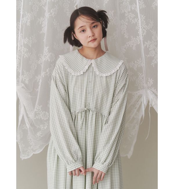 merry jenny「ギンガムチェックフリルワンピース」|ワンピース|