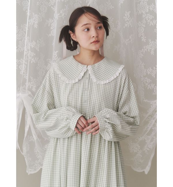 merry jenny「ギンガムチェックフリルワンピース」|ワンピース|