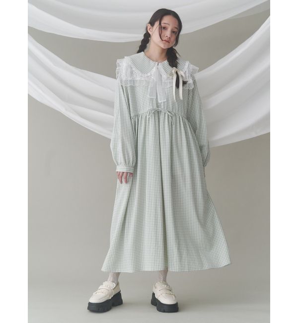 merry jenny「ギンガムチェックフリルワンピース」|ワンピース|