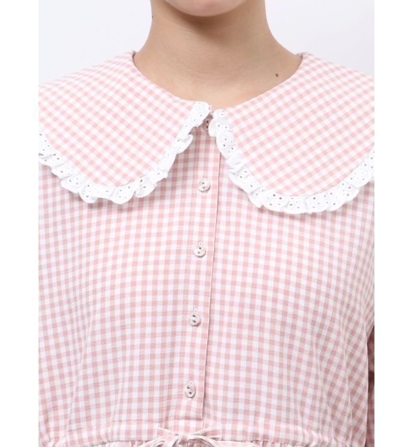 merry jenny「ギンガムチェックフリルワンピース」|ワンピース|