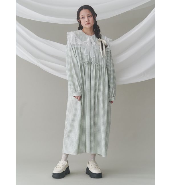 merry jenny「ギンガムチェックフリルワンピース」|ワンピース|