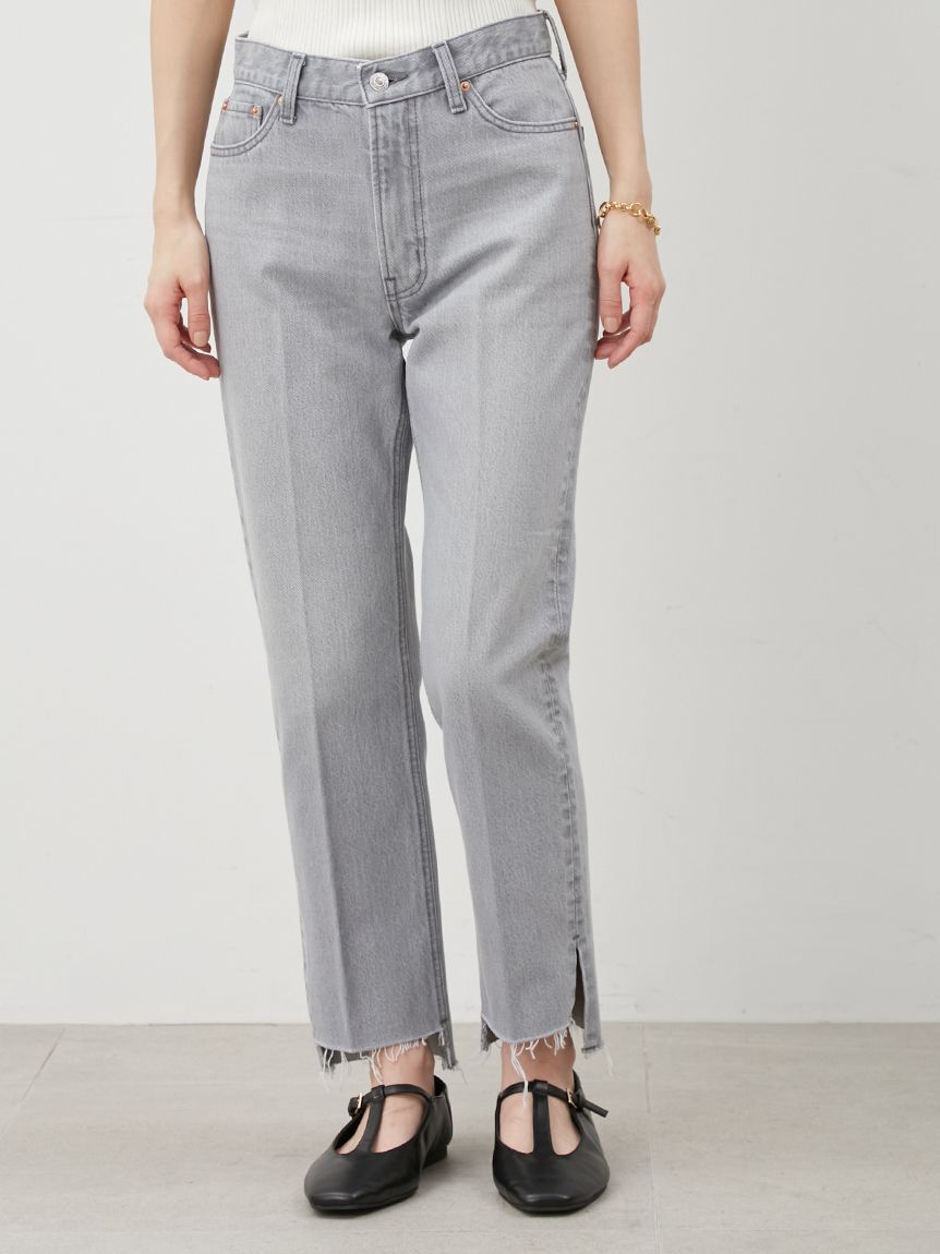 Mila Owen「裾段差テーパードデニムパンツ」|デニム|