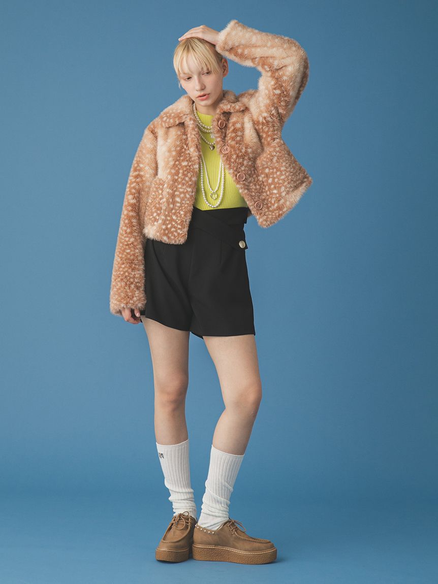 FURFUR「【限定カラー】リボン刺繍リブニットトップス」|ニット・セーター|