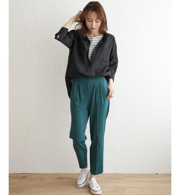 ikka「BeasyStretch テーパードパンツ」|スラックス|
