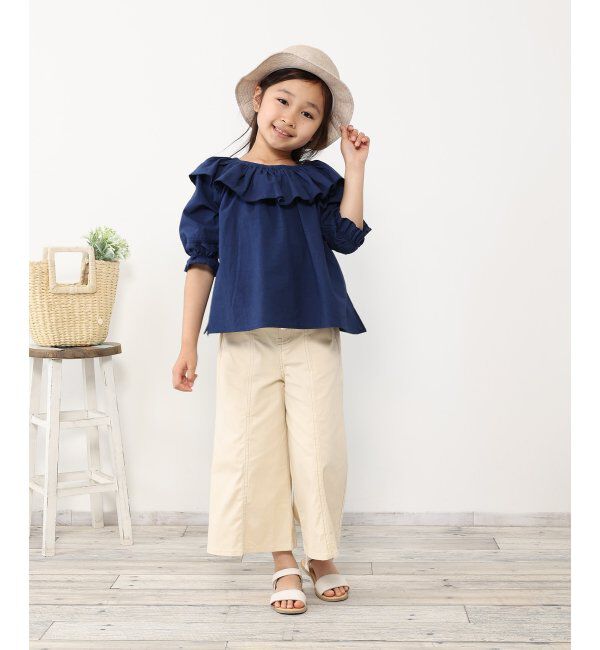 ikka kids「7分袖フリル襟ブラウス（120~160cm）」|シャツ・ブラウス|