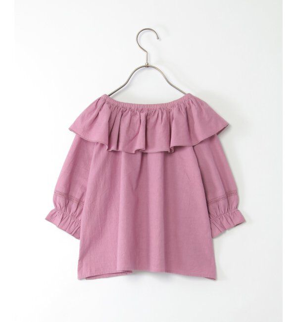 ikka kids「7分袖フリル襟ブラウス（120~160cm）」|シャツ・ブラウス|