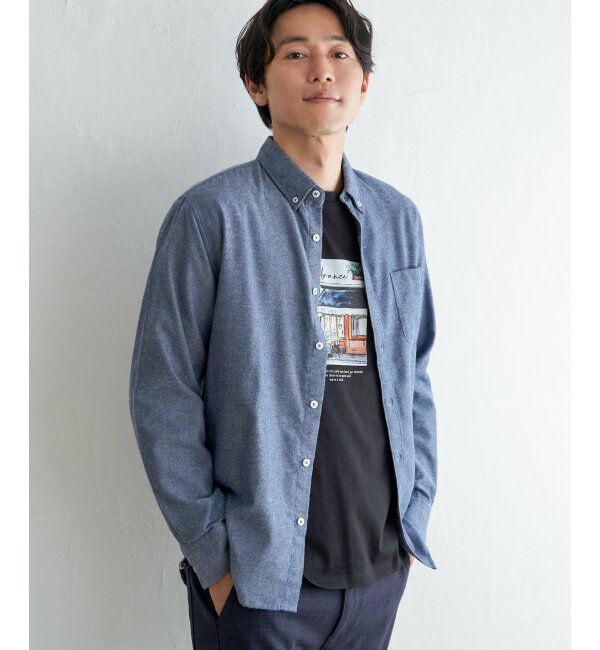 ikka「イージーケアフランネル無地シャツ」|シャツ・ブラウス|