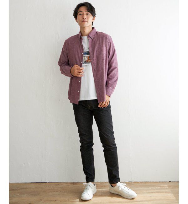 ikka「イージーケアフランネル無地シャツ」|シャツ・ブラウス|