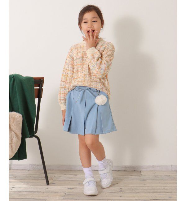 ikka kids「ポンポン付きプリーツキュロット（120~160cm）」|スカート|