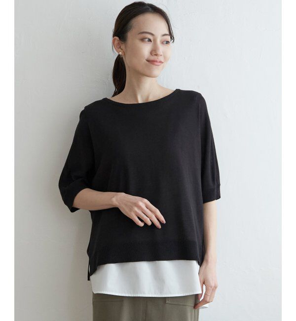 ikka「【2点セット】ドルマンニットアンサンブル」|ニット・セーター|ブラック