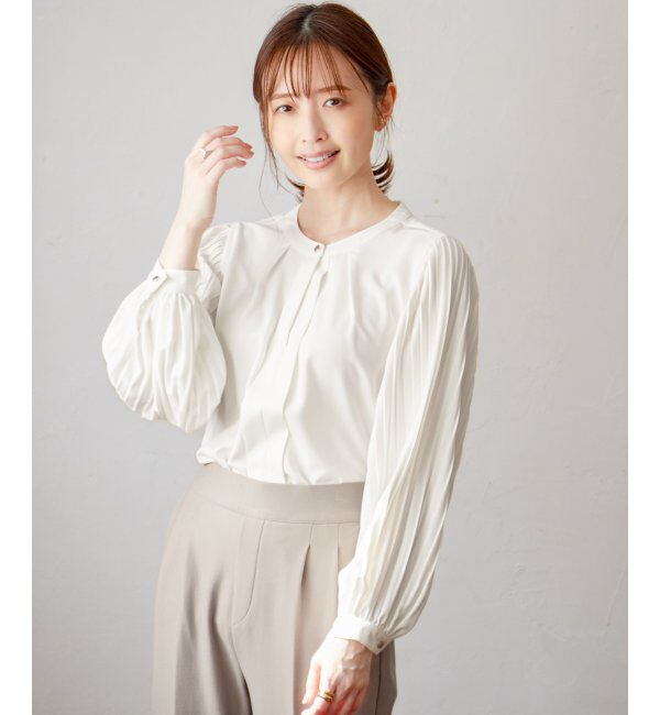 IKKA LOUNGE「袖プリーツブラウス」|シャツ・ブラウス|