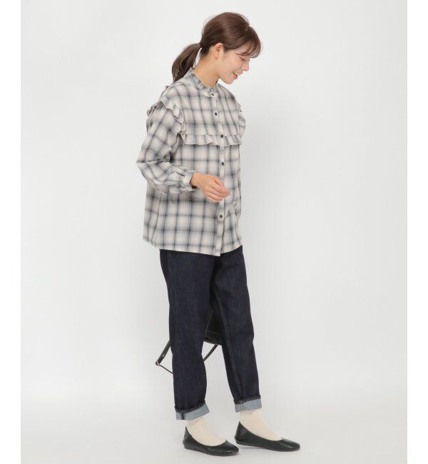 Lbc with Life「オンブレチェックフリルブラウス」|シャツ・ブラウス|