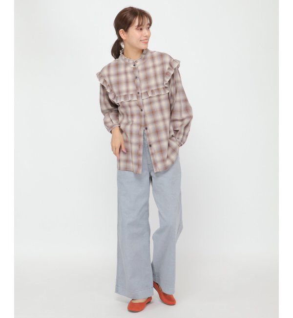 Lbc with Life「オンブレチェックフリルブラウス」|シャツ・ブラウス|