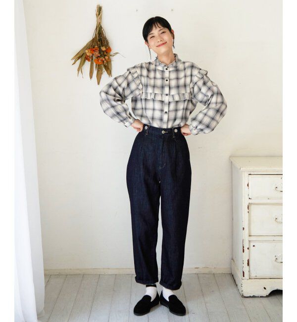 Lbc with Life「オンブレチェックフリルブラウス」|シャツ・ブラウス|