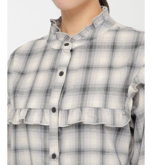 Lbc with Life「オンブレチェックフリルブラウス」|シャツ・ブラウス|