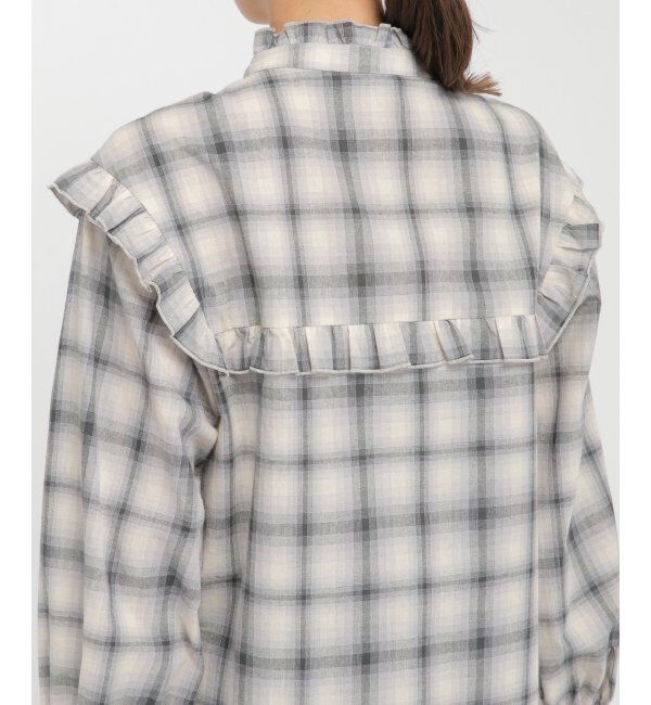 Lbc with Life「オンブレチェックフリルブラウス」|シャツ・ブラウス|