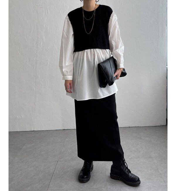 Lbc with Life「ケーブルニットドッキングブラウス」|シャツ・ブラウス|