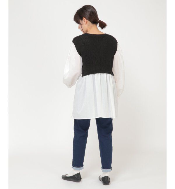 Lbc with Life「ケーブルニットドッキングブラウス」|シャツ・ブラウス|