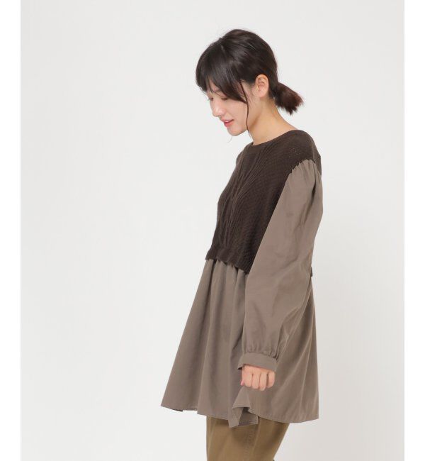 Lbc with Life「ケーブルニットドッキングブラウス」|シャツ・ブラウス|