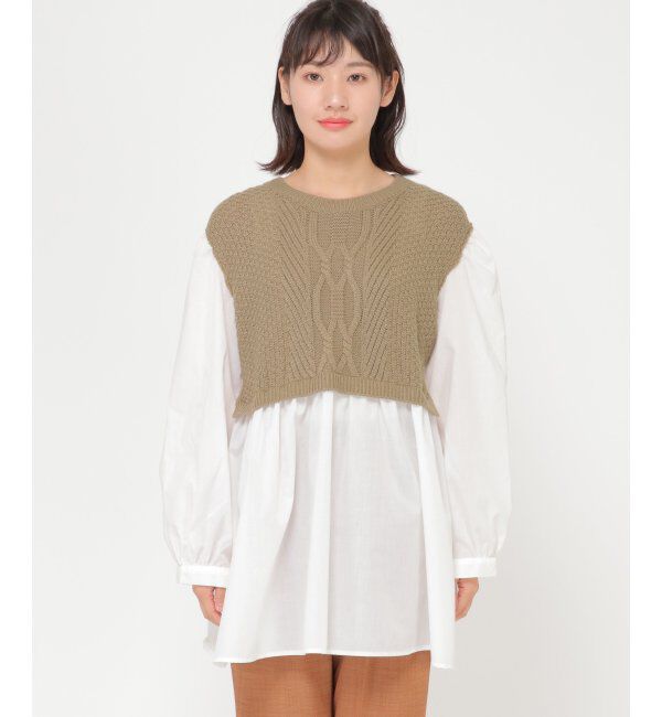 Lbc with Life「ケーブルニットドッキングブラウス」|シャツ・ブラウス|