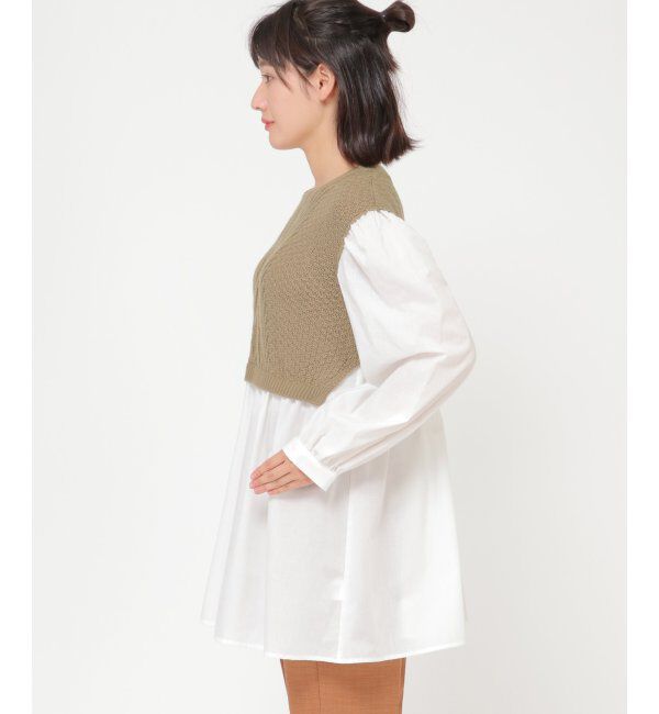 Lbc with Life「ケーブルニットドッキングブラウス」|シャツ・ブラウス|