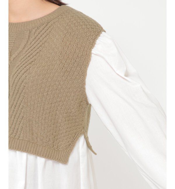 Lbc with Life「ケーブルニットドッキングブラウス」|シャツ・ブラウス|