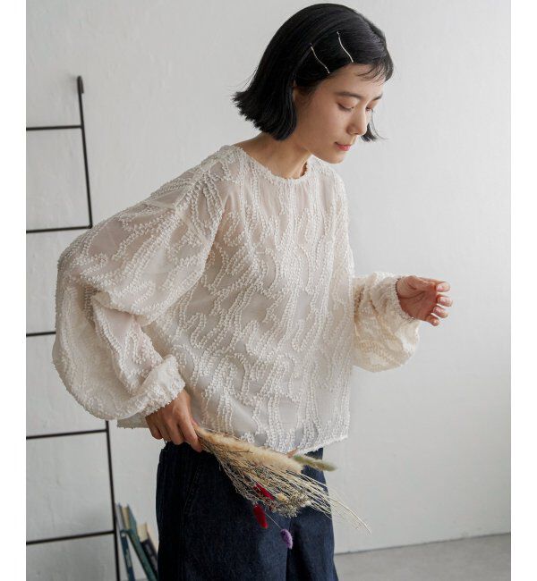 Lbc with Life「シアーカットジャカードブラウス」|シャツ・ブラウス|