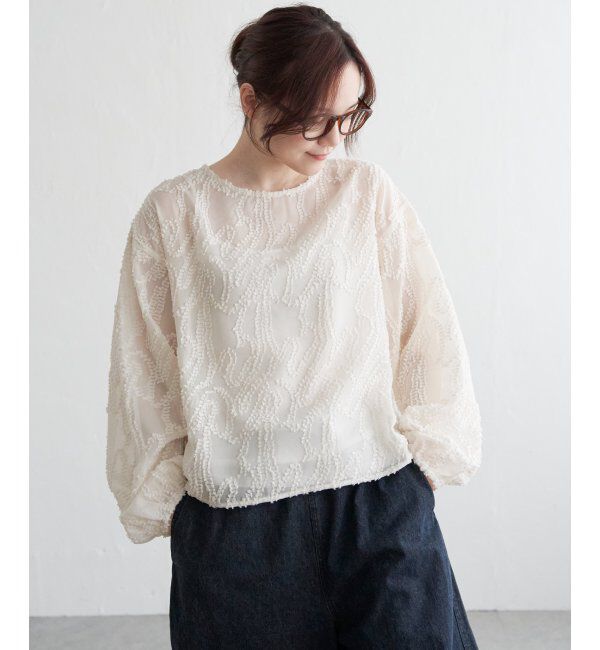 Lbc with Life「シアーカットジャカードブラウス」|シャツ・ブラウス|