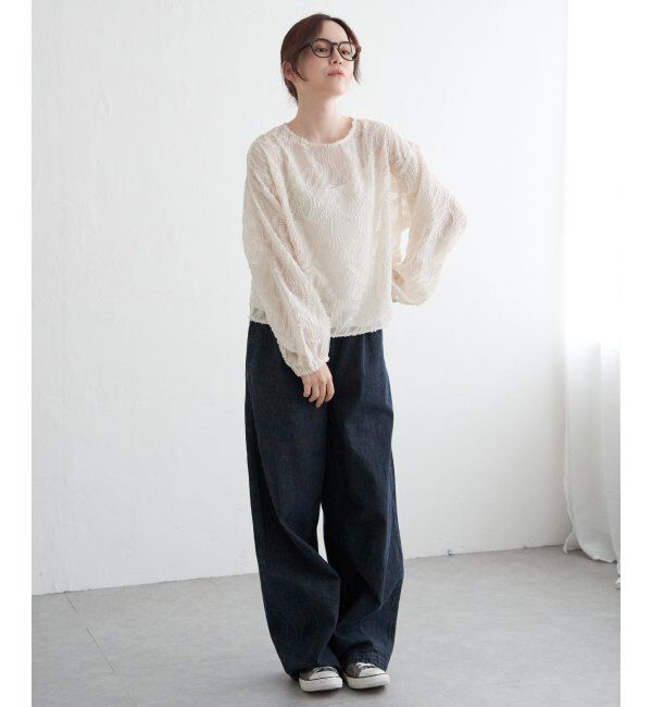 Lbc with Life「シアーカットジャカードブラウス」|シャツ・ブラウス|