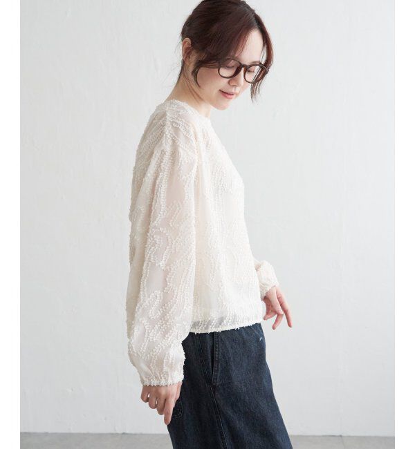 Lbc with Life「シアーカットジャカードブラウス」|シャツ・ブラウス|