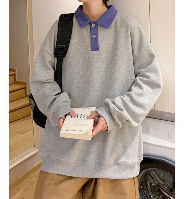 VENCE share style「切り替えポロスウェット」|スウェット・ジャージ|