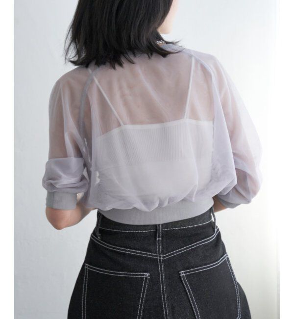 VENCE share style「チュール五分袖ショートプルオーバー」|Tシャツ・カットソー|