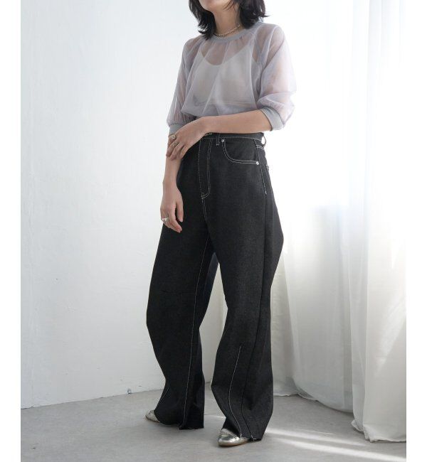 VENCE share style「チュール五分袖ショートプルオーバー」|Tシャツ・カットソー|